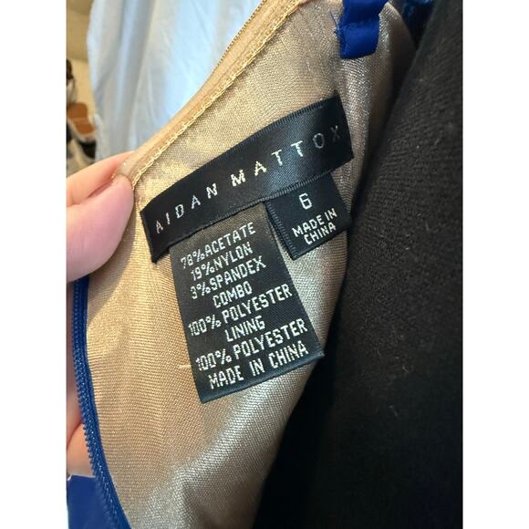 Aidan Mattox Royal Blue Bandage Bodycon Cocktail Dress - Picture 6 of 6